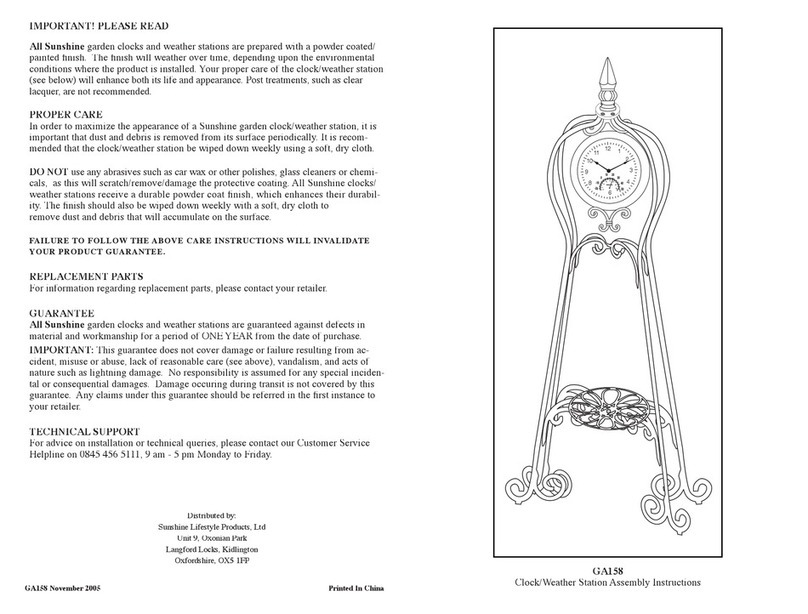 Sunshine GA158 Assembly instructions