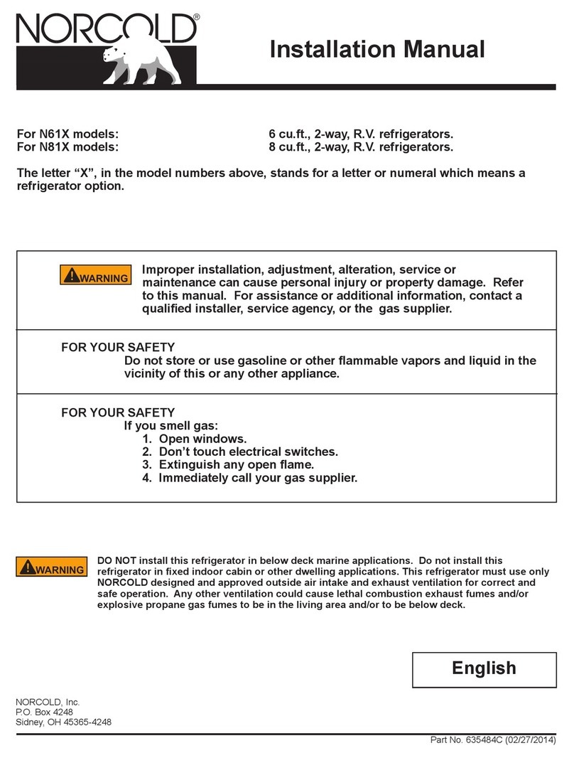 Norcold N61 Series installation manual