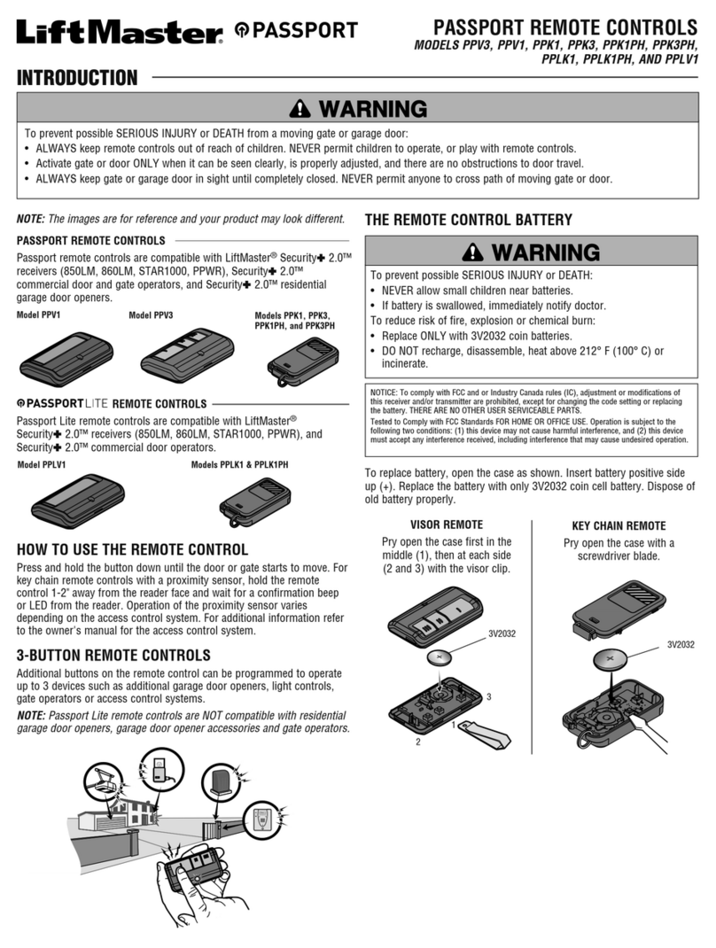 Chamberlain Passport PPV3 manual