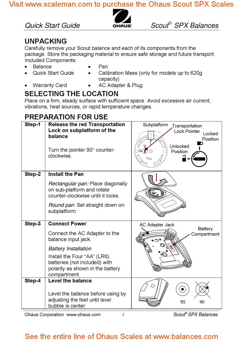 OHAUS Scout SPX User manual