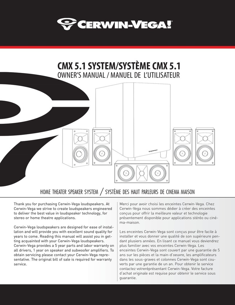 Cerwin-Vega CMX 5.1 SYSTEM owner's manual