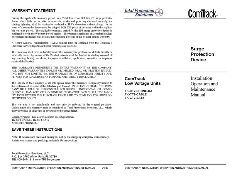 Total Protection Solutions ComTrack TK-CT2-PHONE-RJ Installation, operation and maintenance instructions