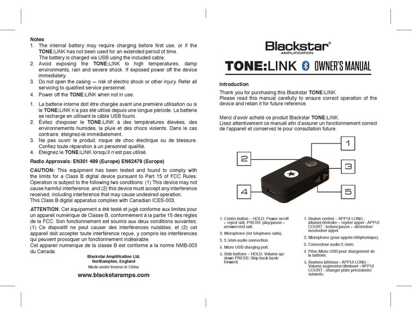 BLACK STAR Tone:LINK owner's manual
