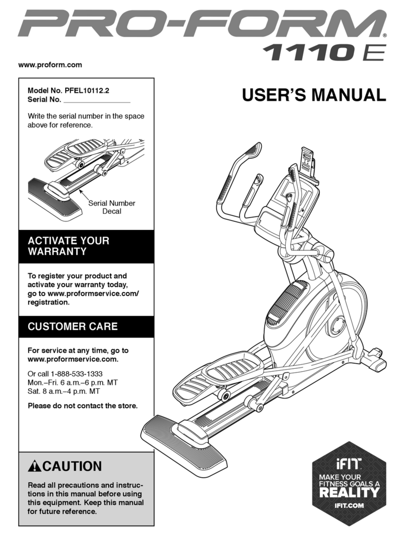 Pro-Form 1110 E PFEL10112.2 User manual