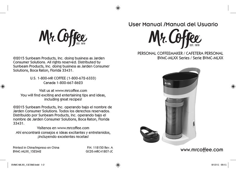 Mr. Coffee BVMC-MLXX Series User manual