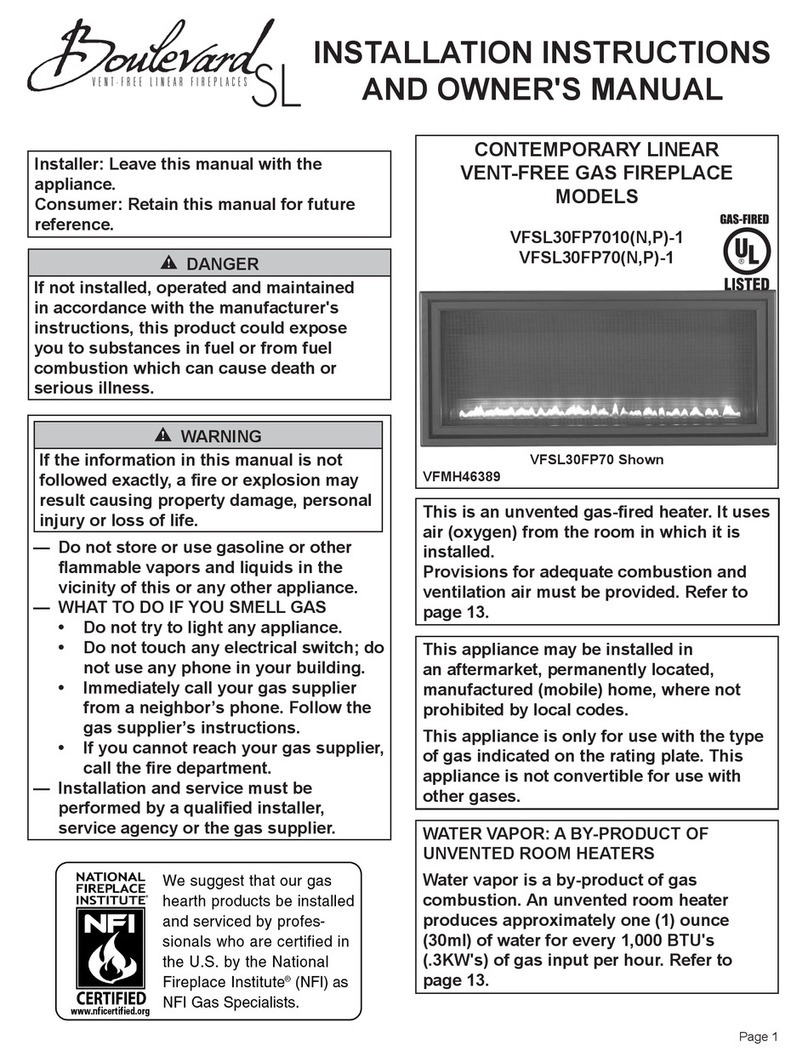 Boulevard VFSL30FP7010(N Installation instructions and owner's manual Boulevard VFSL30FP7010(N Installation instructions and owner's manual