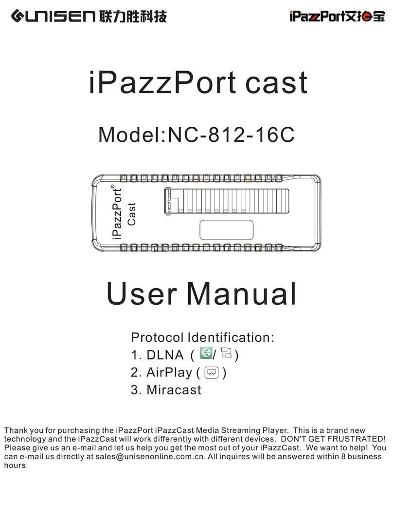 Unisen iPazzPort Cast NC-812-16C User manual