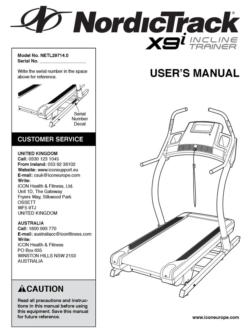NordicTrack NETL29714.0 X9i User manual