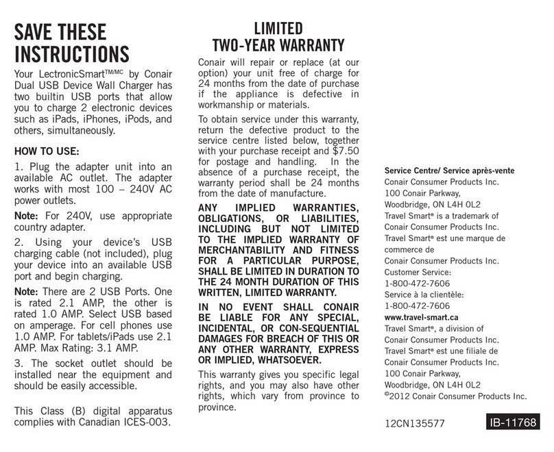 Conair LectronicSmart LS2ADC owner's manual