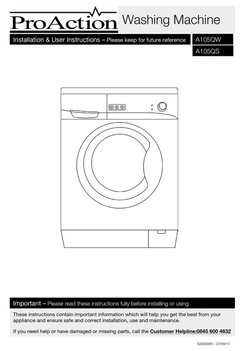 Proaction A105QW Installation & user's instructions