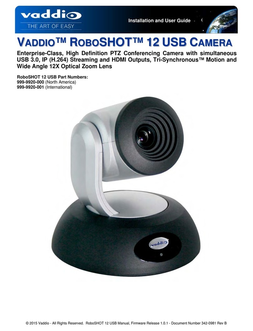 VADDIO RoboSHOT 12 999-9920-000 Installation and user guide
