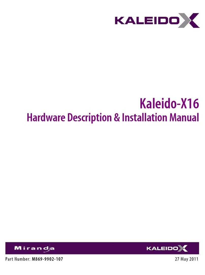Miranda Kaleido-X16 Hardware description & installation manual