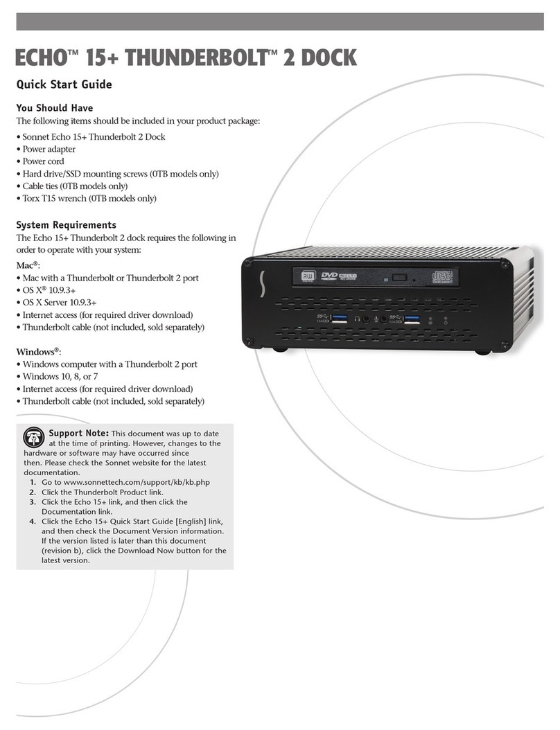 Sonnet Echo 15+ Thunderbolt 2 Dock quick start guide