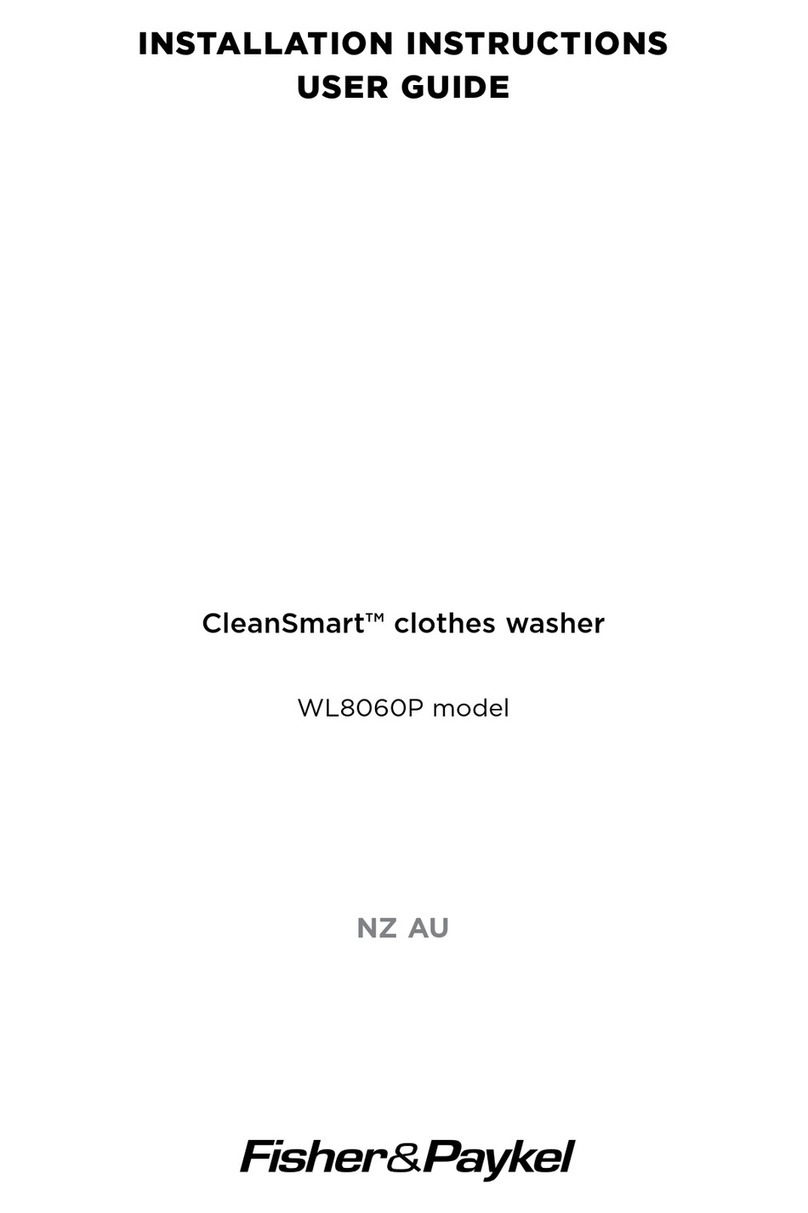 Fisher & Paykel CleanSmart WL8060P Installation instructions & user guide