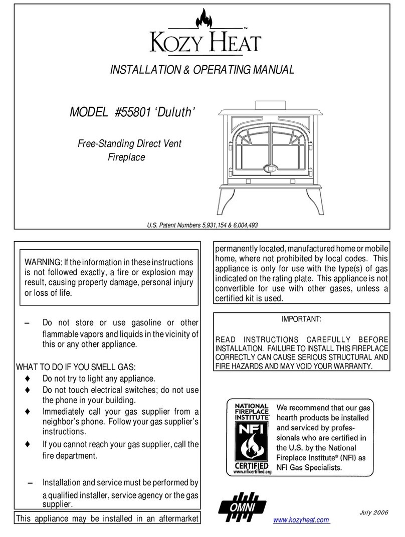 kozy heat 55801 Installation instructions