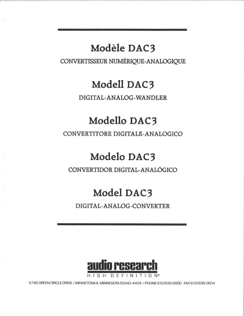 Audio Research DAC3 User manual