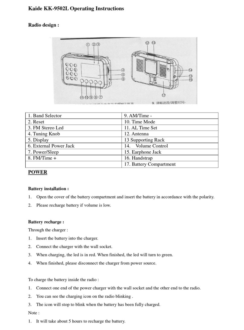 Kaide KK-9502L operating instructions