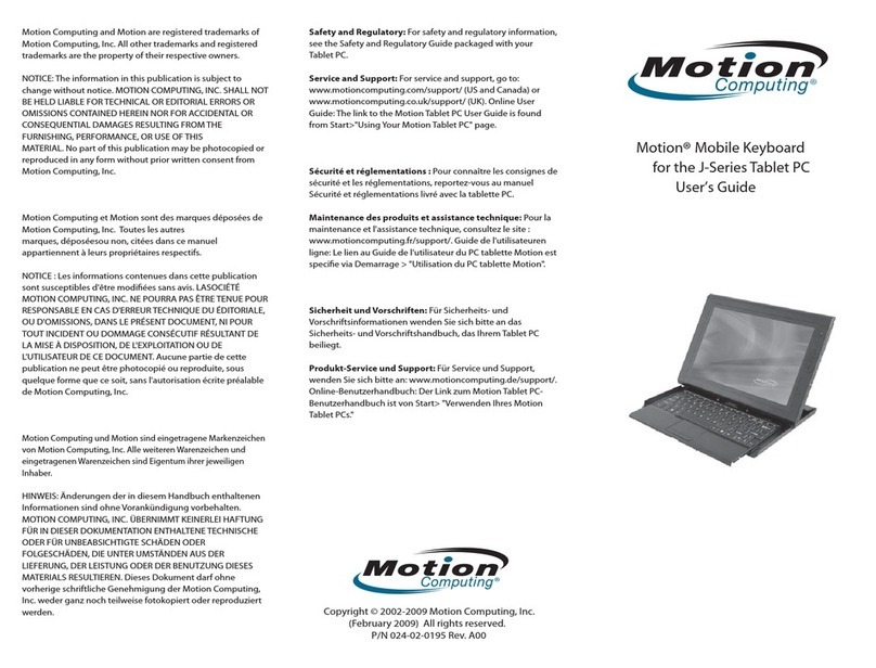 Motion Computing Motion J Series user guide