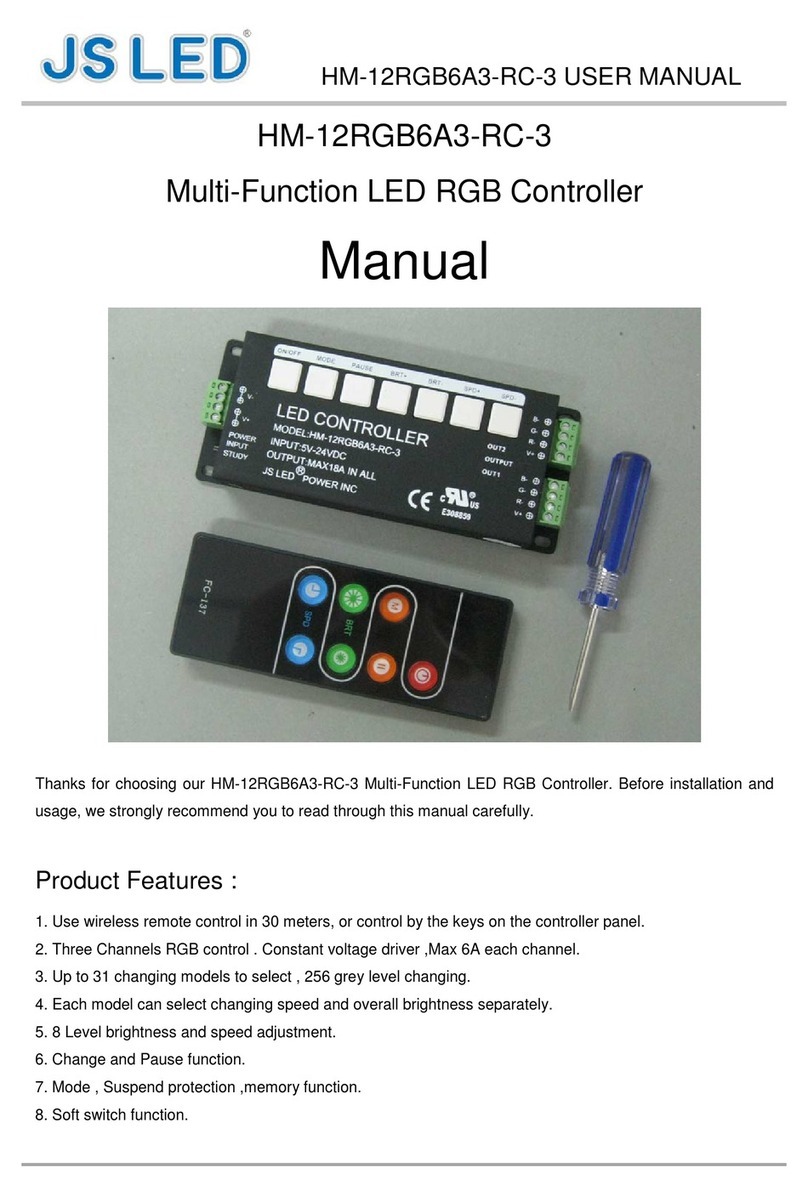 JS LED HM-12RGB6A3-RC-3 User manual