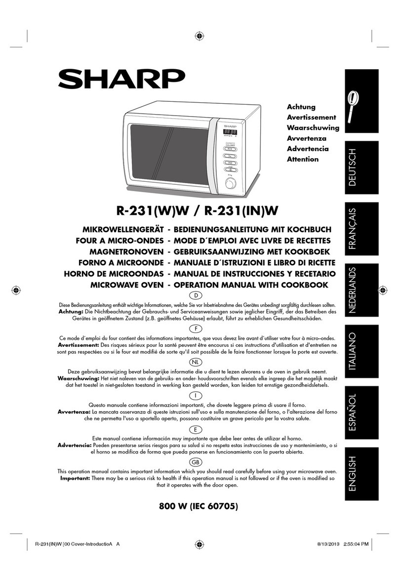 Sharp R-231(W)W Instruction Manual Sharp R-231(W)W Instruction Manual