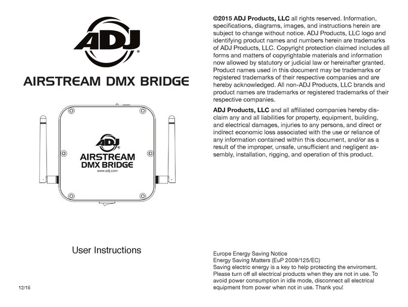 ADJ AIRSTREAM DMX BRIDGE User instructions