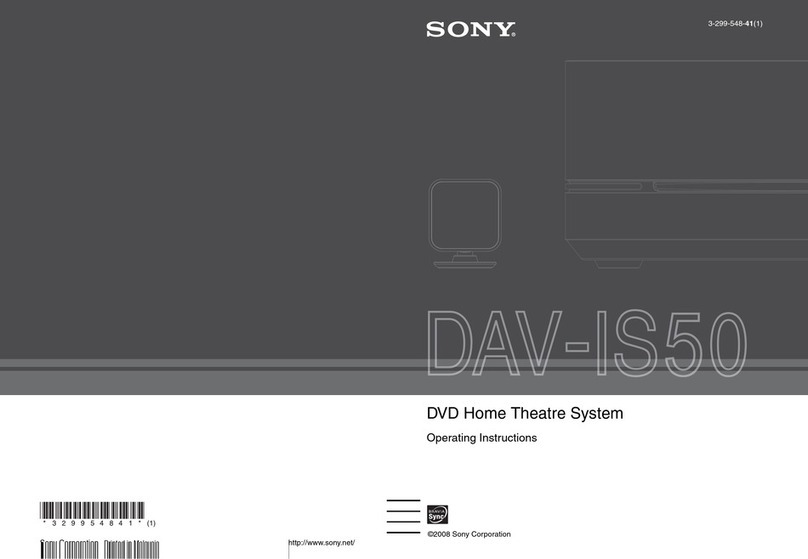 Sony DAV IS50 - Bravia Theater Home System operating instructions