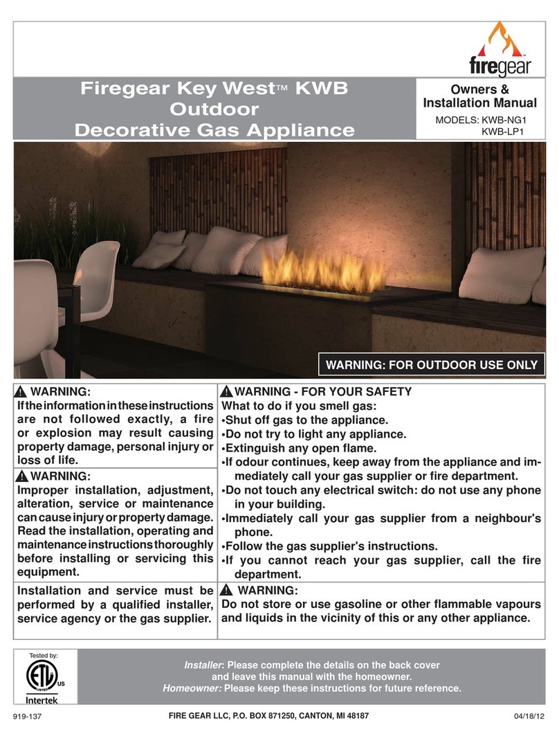 Firegear KWB-NG1 Owners & installation manual