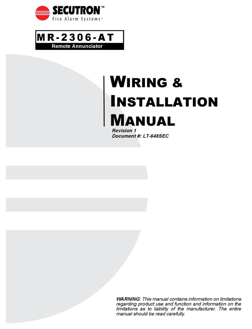 Secutron MR-2306-AT Wiring & installation manual