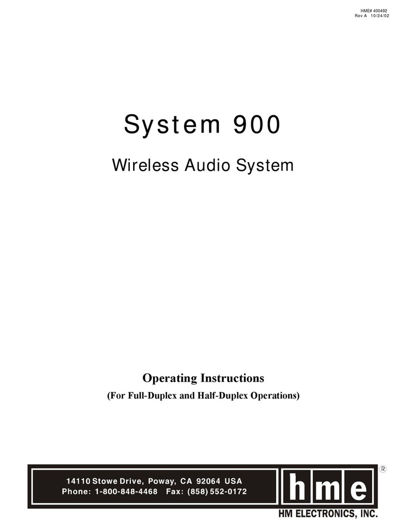 HME System 900 operating instructions