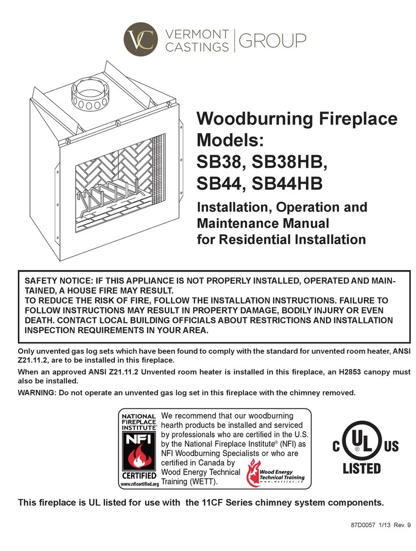 Vermont Castings SB38 Nstallation, operation and maintenance manual
