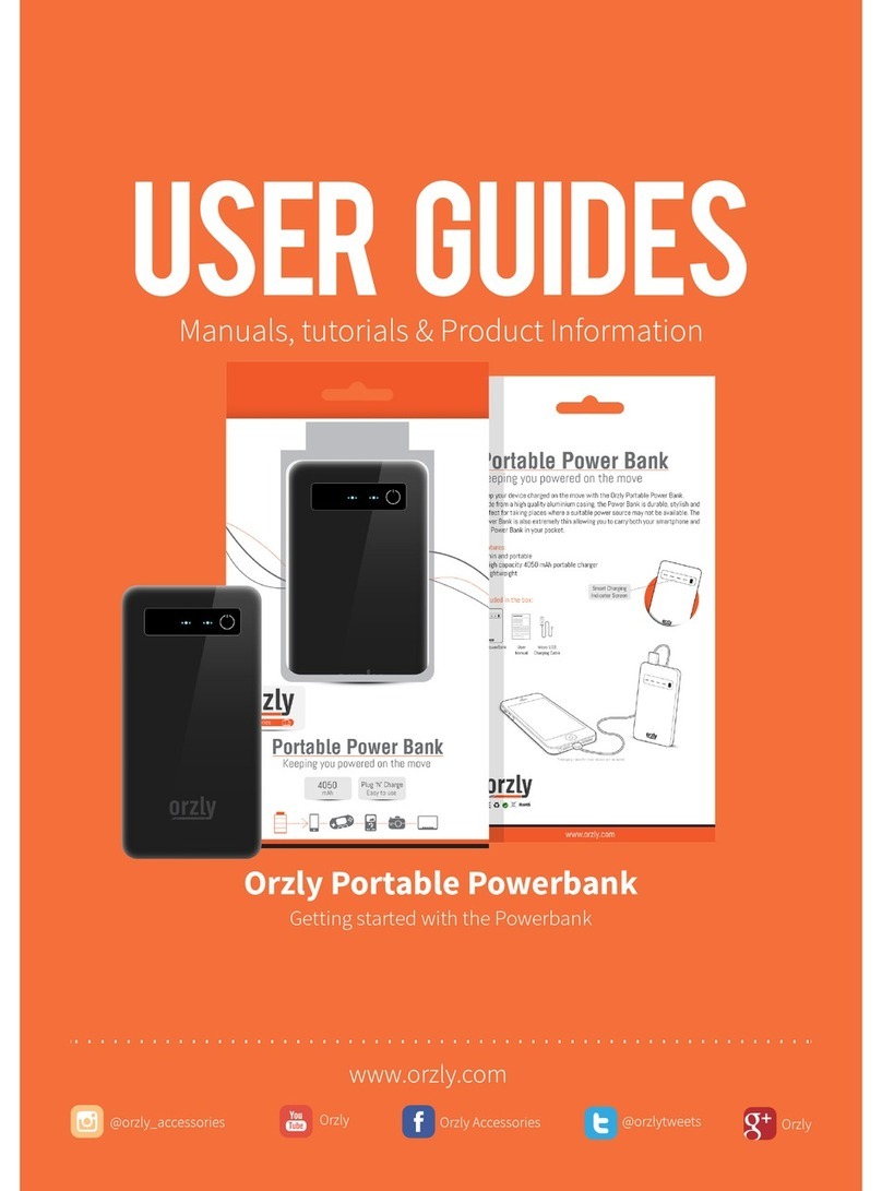 Orzly Portable Powerbank User guides
