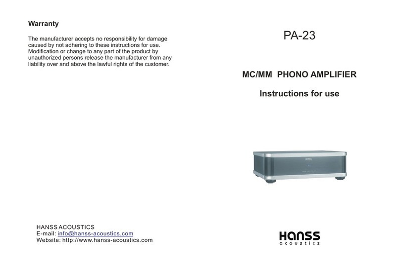 Hanss PA-23 Instructions for use