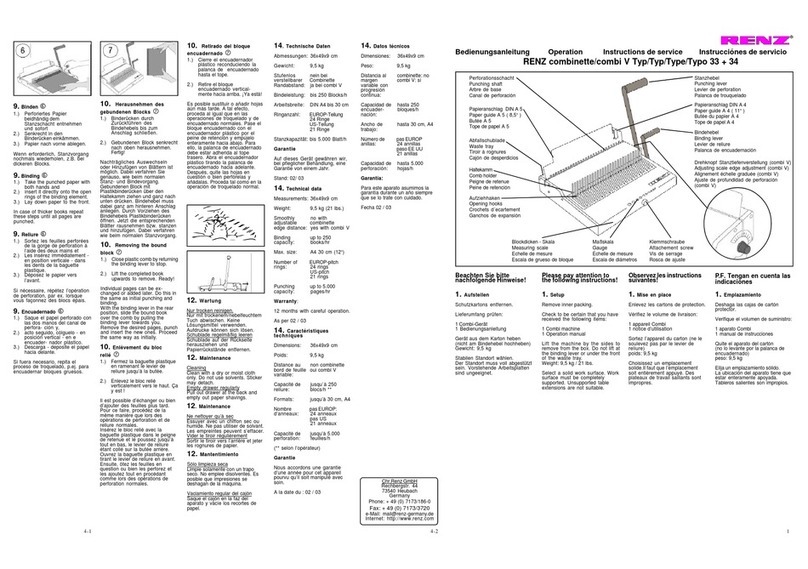 Renz Combinette Type 33 Technical manual