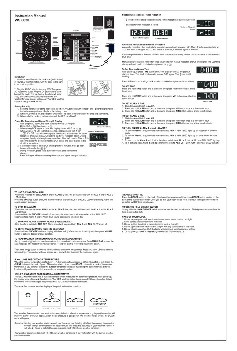 Technoline WS 6830 User manual Technoline WS 6830 User manual