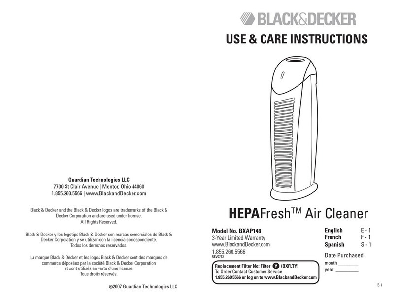 Black & Decker HEPAFreshBXAP148 Use & care instructions