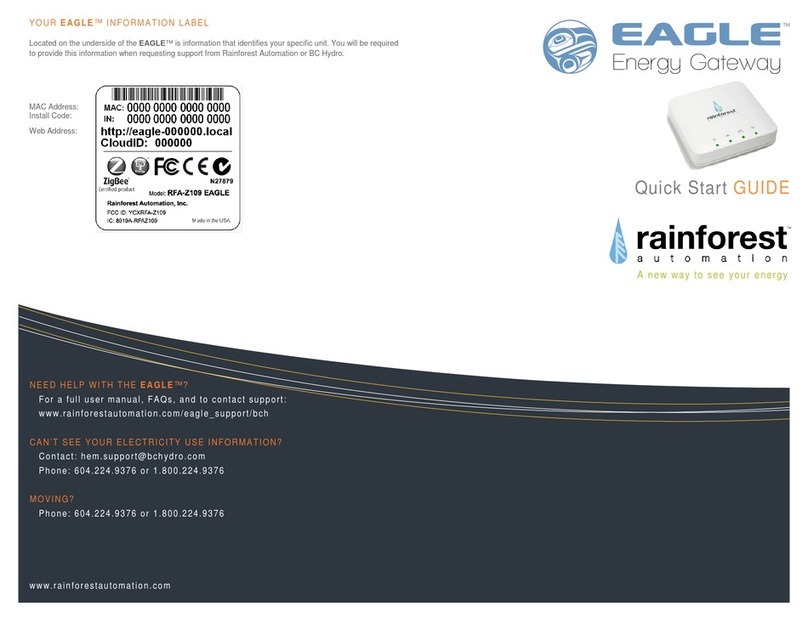Rainforest Automation EAGLE User manual Rainforest Automation EAGLE User manual