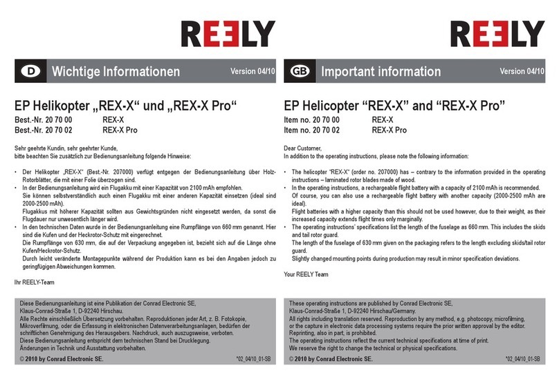 Reely EP Helicopter REX-X User manual