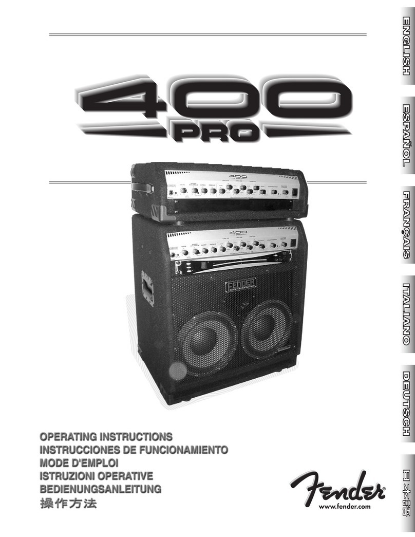 Fender 400 Prol Pro Head operating instructions