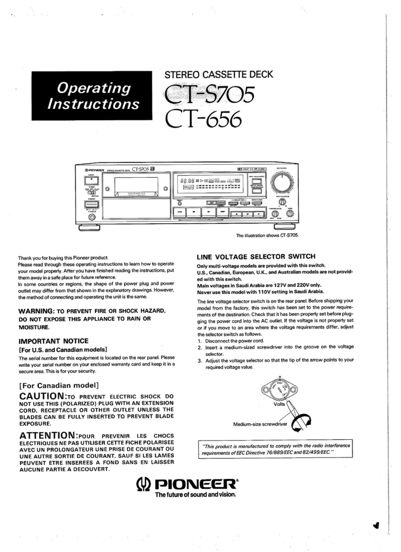 Pioneer CT-S705 operating instructions