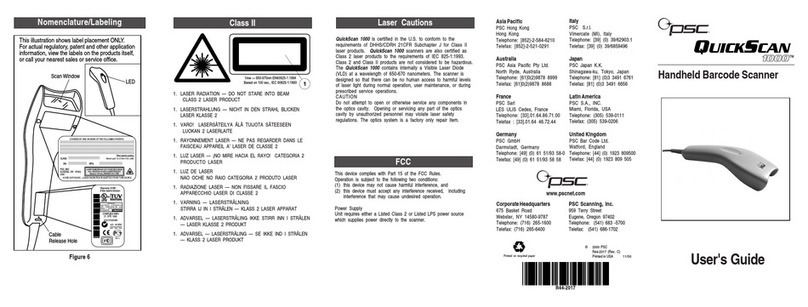 PSC Scanning QuickScan 1000 User manual