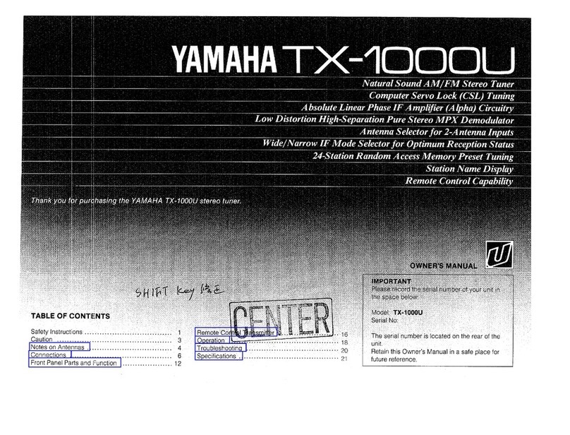 Yamaha Audio TX-1000U User manual