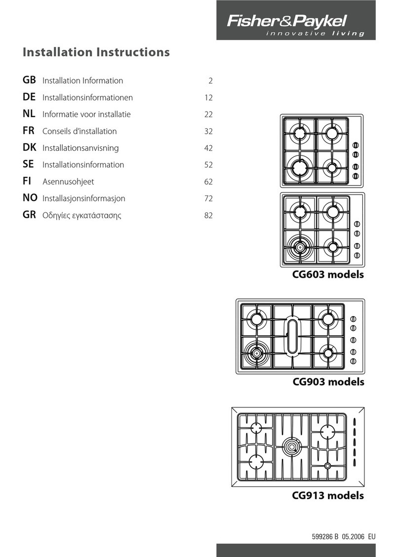 Fisher & Paykel CG603 SERIES User manual
