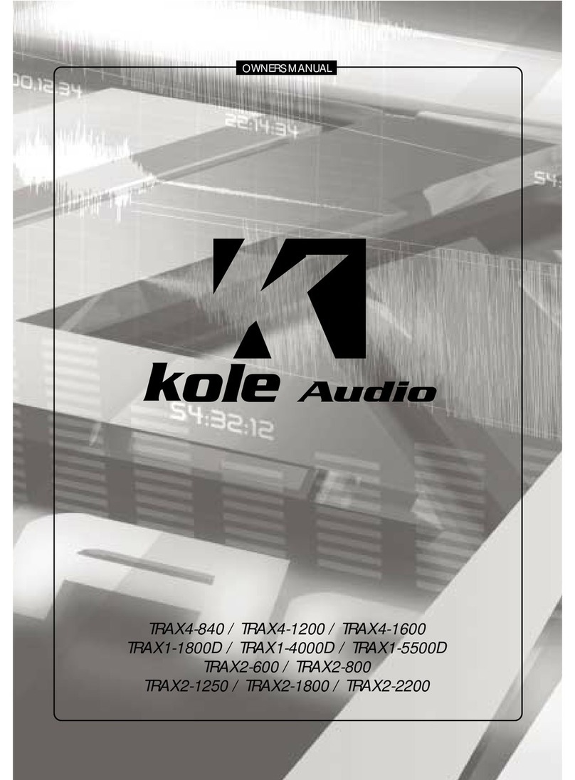 Kole Audio TRAX2-2200 owner's manual