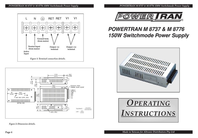 PowerTran M 8737 operating instructions