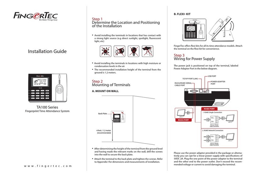 FingerTec TA100 DIY SERIES installation guide