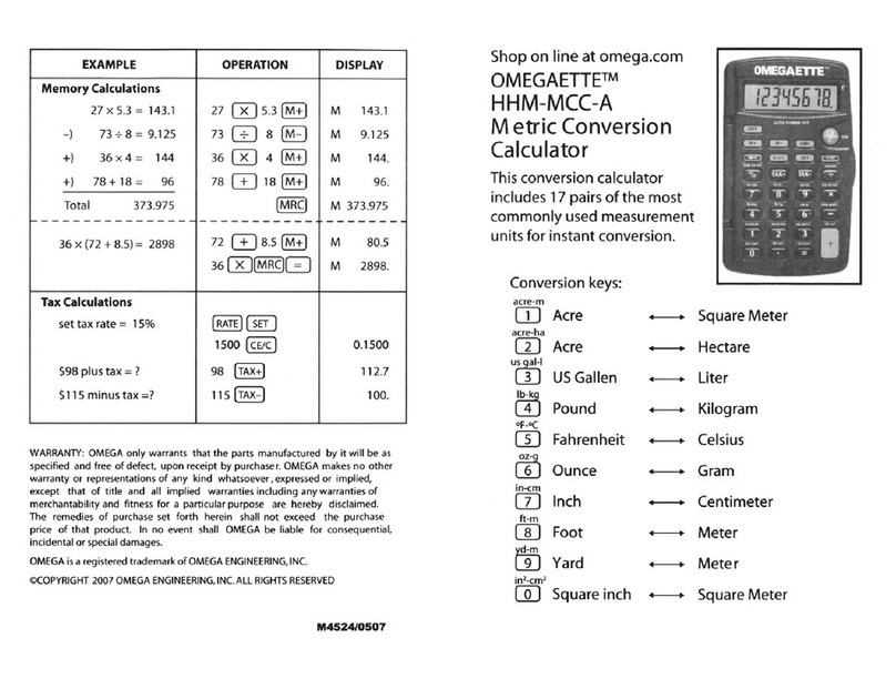 OMEGAETTE HHM-MCC-A instruction manual