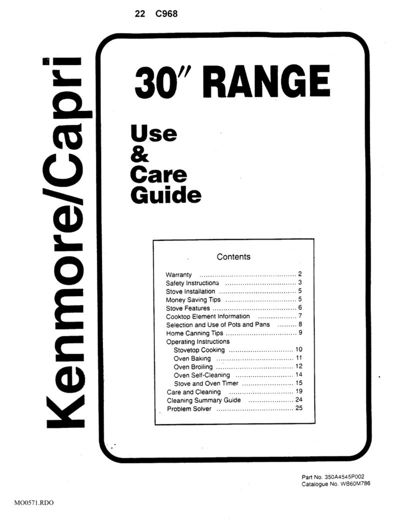 Kenmore Capri C968 Series User manual