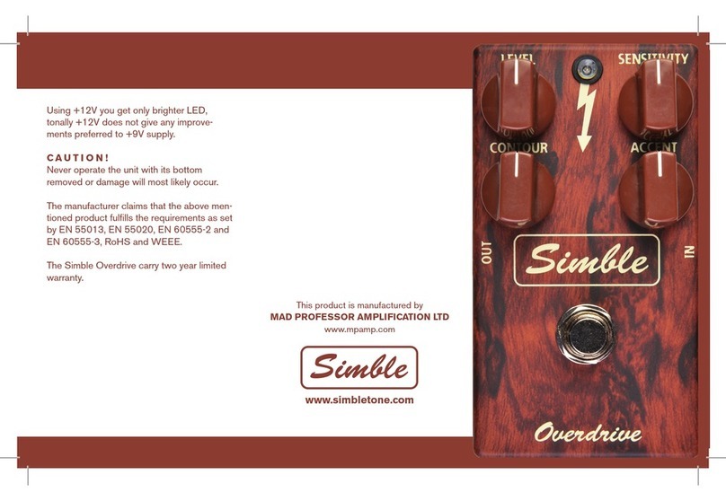 Mad Professor Simble Overdrive owner's manual