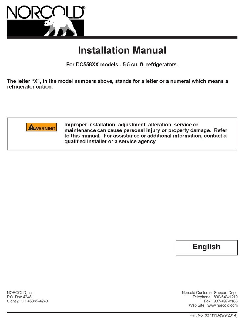 Norcold DC558 Series installation manual