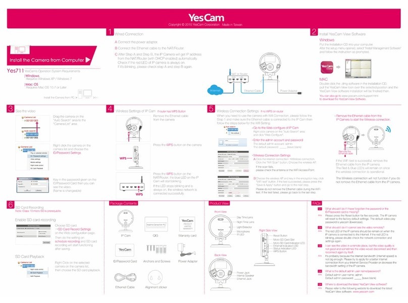 YesCam Yes711 instruction manual